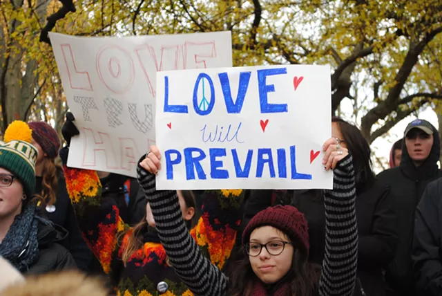 After Election, Burlington Rally-Goers Insist &lsquo;Love Trumps Hate&rsquo;