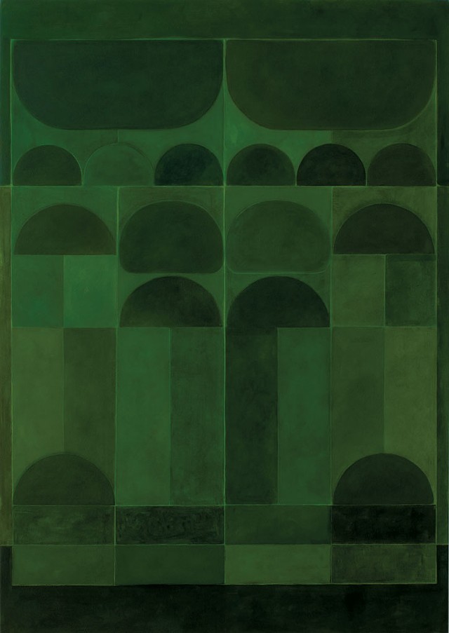 "Arrowsic Window in Green" by Carla Weeks - COURTESY OF NORTHERN DAUGHTERS