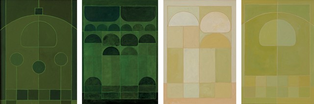 "Stained Glass Study in Green" series by Carla Weeks - COURTESY OF NORTHERN DAUGHTERS