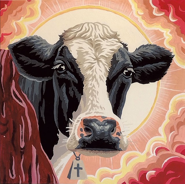 "Cow" painting by Abbie Castriott - COURTESY