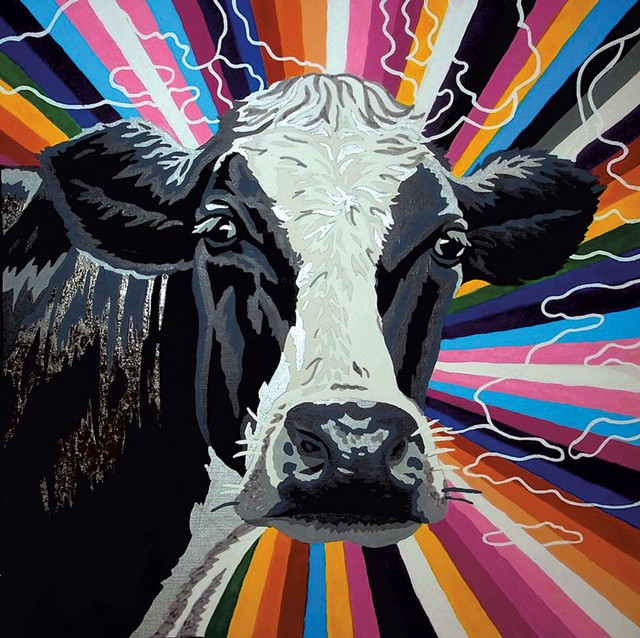 "Cow" painting by Kim Che - COURTESY
