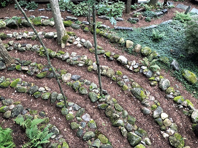 The labyrinth garden designed by Ken Mills at his home - COURTESY OF ERIN HANLEY