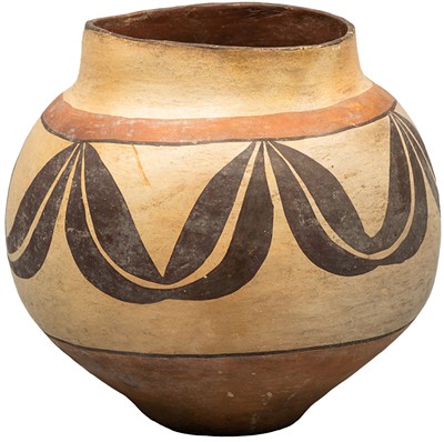 Maker formerly known [Haak'u (Acoma Pueblo)], Acomita Polychrome Jar, ca. 1840, Collection of Shelburne Museum, Anthony and Teressa Perry Collection of Native American Art - COURTESY OF ANDY DUBACK