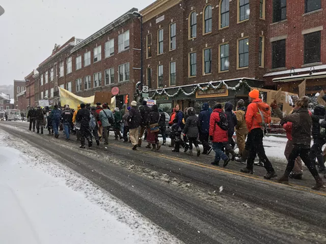 Dakota Access Pipeline Opponents March on TD Bank in Montpelier