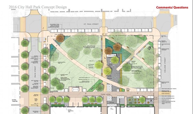 City Hall Park design - COURTESY CITY OF BURLINGTON