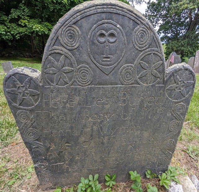 Hannah Wyman's 1757 gravestone - COURTESY OF JEN BARTLAU
