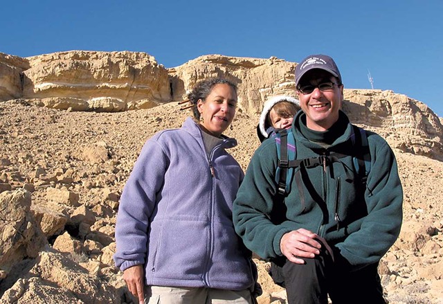 Ken Ellingwood with his wife, Monique, and daughter, Selma, during a hike in southern Israel in 2003 - COURTESY