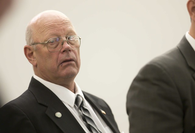 Norm McAllister in court Tuesday - FILE: POOL PHOTO/GREGORY J. LAMOUREUX/COUNTY COURIER