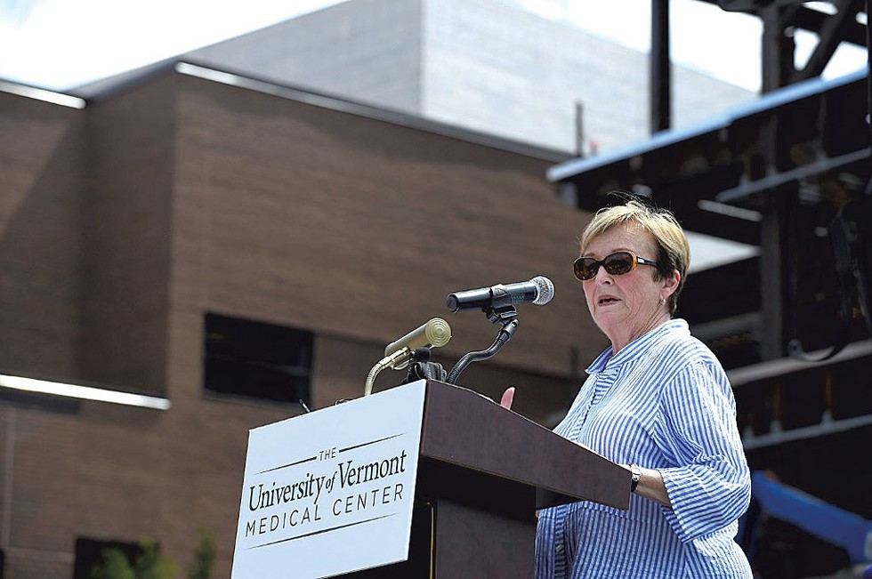 Holly speaking at an event celebrating the construction of the Miller Building at the University of Vermont Medical Center - COURTESY OF UVMMC