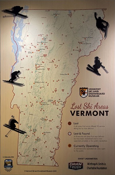 Map of lost Vermont ski areas - COURTESY