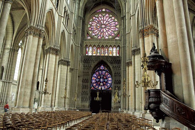 The interior of Reims Cathedral in France - COURTESY