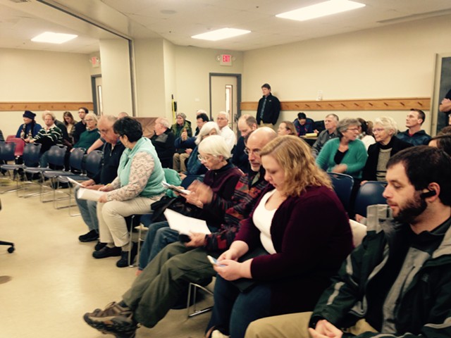 The crowd at South Burlington City Hall Monday night - MOLLY WALSH/SEVEN DAYS