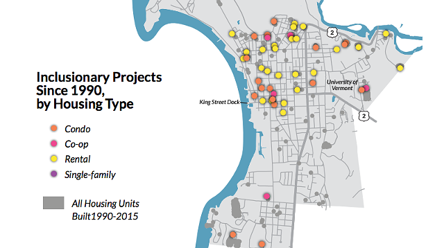 Inclusionary housing projects, 1990-2015 - COURTESY OF CZB