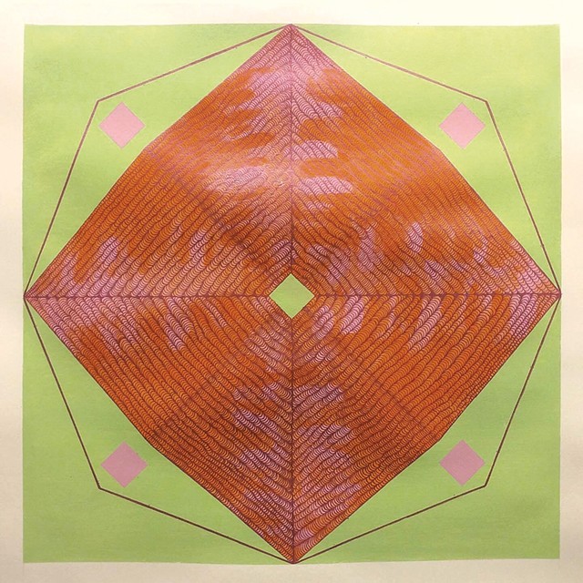 "Green Square and Orange Diamond" by Carleen Zimbalatti - COURTESY
