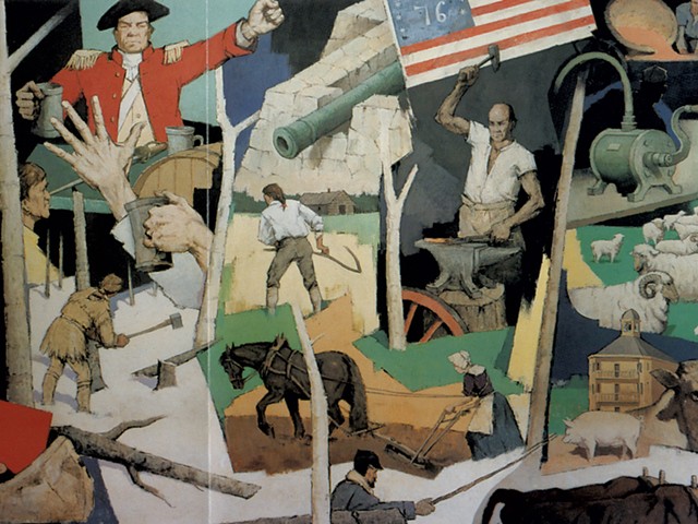 Paul Sample's 1958 mural, "Tribute to Vermont" - COURTESY OF VERMONT HISTORY MUSEUM