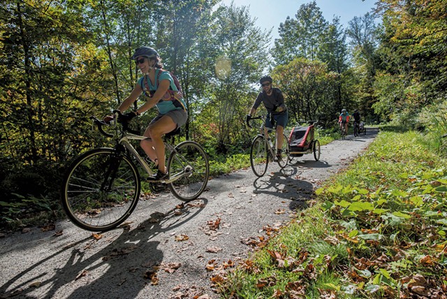 Bikers on the Lamoille Valley Rail Trail - FILE: GLENN RUSSELL