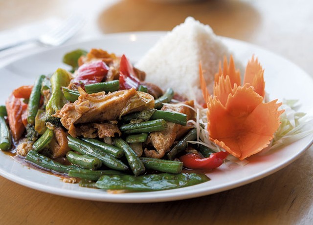 Spicy Green Bean dish with tofu and Khao Soi with chicken at Sabai Sabai Thai Cuisine - FILE: CALEB KENNA