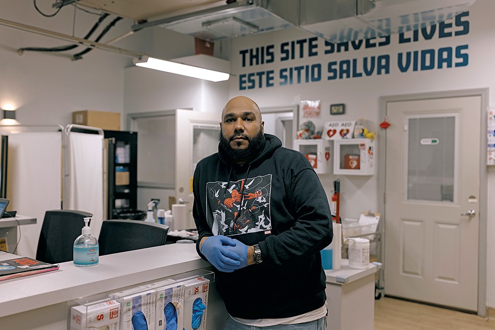 Jason Beltre in the supervised consumption room at OnPoint NYC in East Harlem - JOS&Eacute; A. ALVARADO JR.