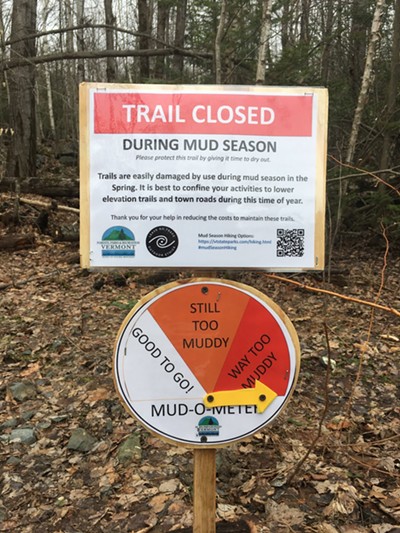 A "Trail Closed" sign - VERMONT STATE PARKS