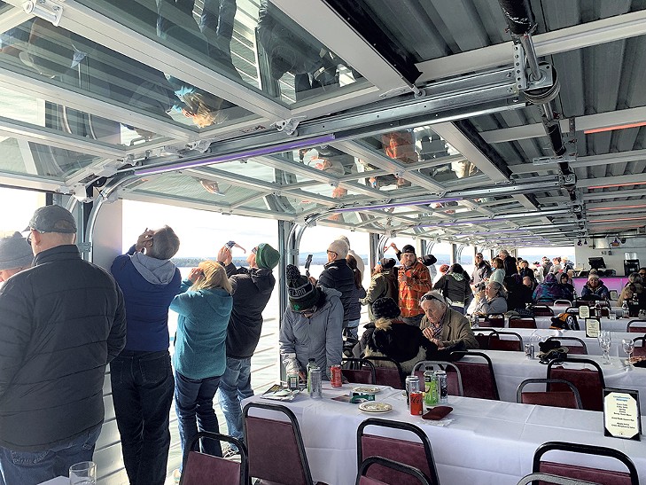 The crowd aboard the Spirit of Ethan Allen - HANNAH FEUER