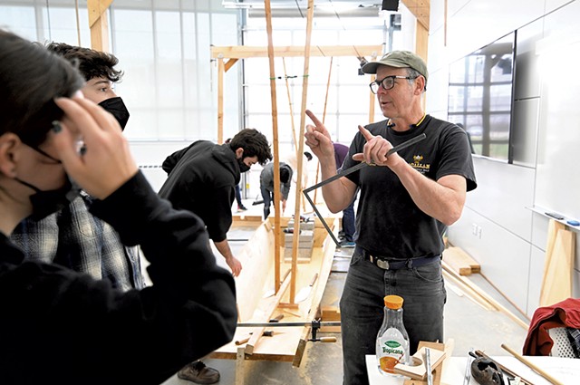 Brooks teaching Japanese boatbuilding at the University of Illinois in 2022 - COURTESY OF FRED ZWICKY