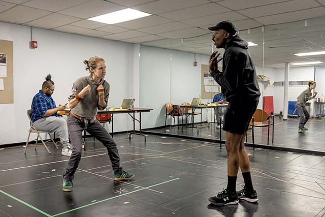 Director Dhira Rauch (left) and Jarvis Antonio Green rehearsing 'Every Brilliant Thing' in 2023 - COURTESY OF ROB STRONG