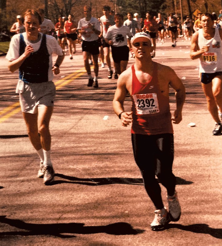Chip Piper running the Boston Marathon in 1989 - COURTESY
