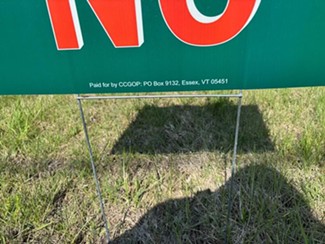 The small text on a "Just Say No" sign - COURTESY