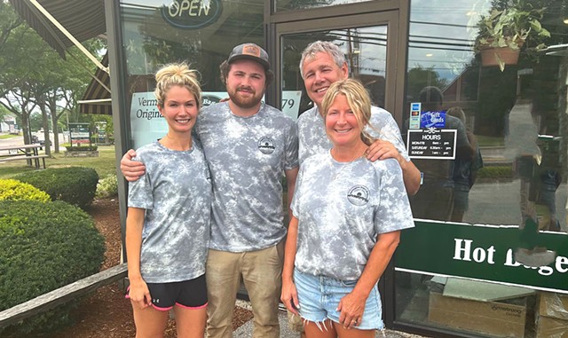 From left: Avery, Hayden, Kyle and Tammy Fersing at the Burlington Bagel Bakery's Essex location in 2022 - COURTESY