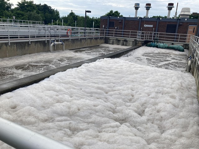 Foam covers the South Burlington Wastewater Treatment Plant tanks - VERMONT DEPARTMENT OF ENVIRONMENTAL CONSERVATION