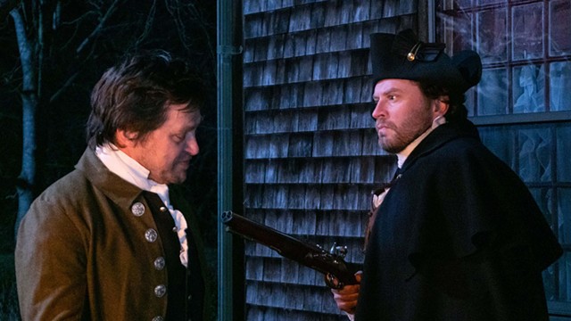 From left: John Noyes (Rob Campbell) and Ethan Allen (Kevin J. Ryan) in Lost Nation - COURTESY