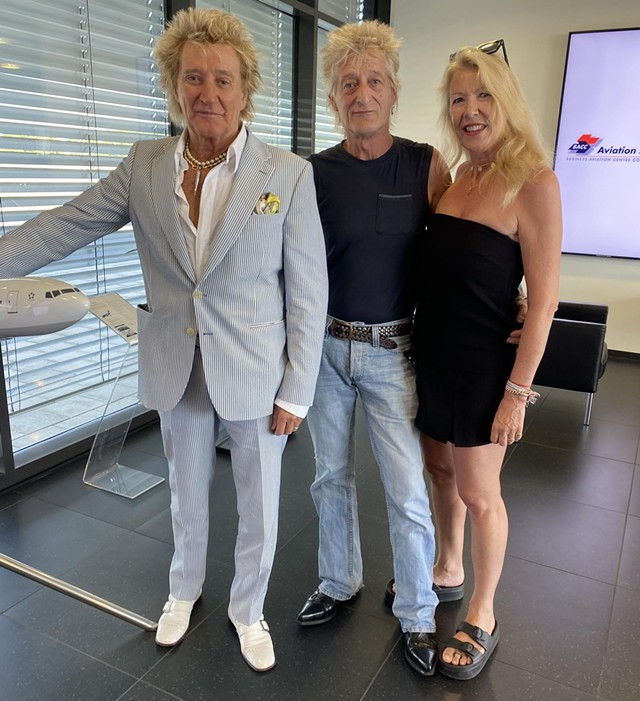 Rod Stewart (left) with Drew and Angie Smith - COURTESY OF ANGIE AND DREW SMITH