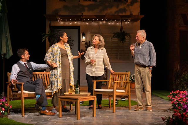 From left: Orlando Javier Hern&aacute;ndez, Maribel Martinez, Sally Wingert and Tom Aulino in Native Gardens - COURTESY OF JOEY MORO