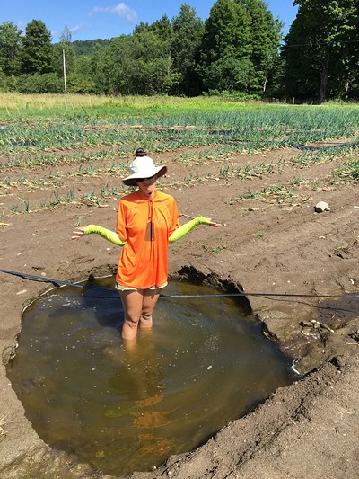 A puddle created by flooding at Bone Mountain Farm - COURTESY OF TUCKER ANDREWS