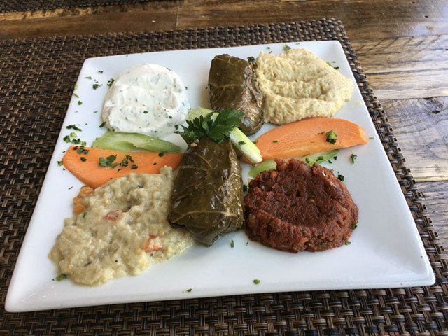 Mezze platter at Tuckerbox in White River Junction