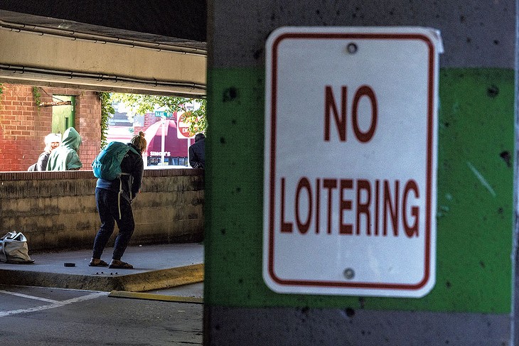 People in the Cherry Street parking garage - JAMES BUCK