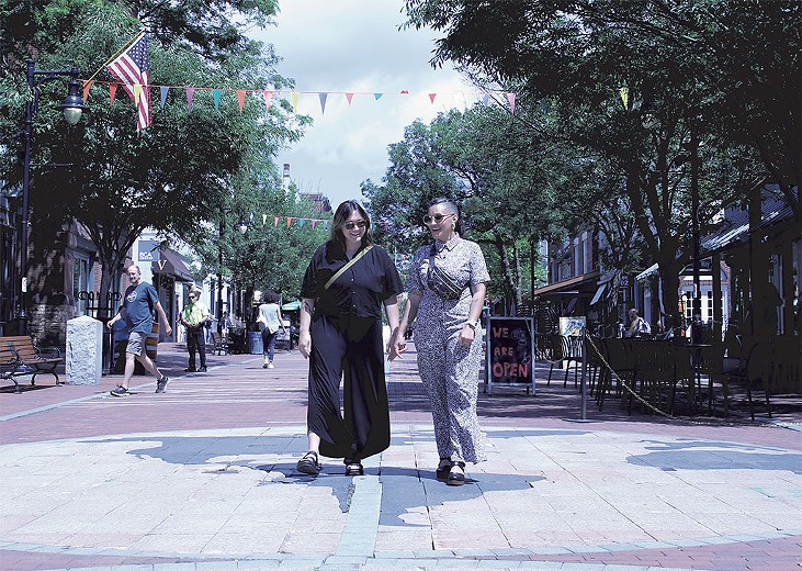 Anna Wageling and Lacey Smith on Church Street - COURTNEY LAMDIN