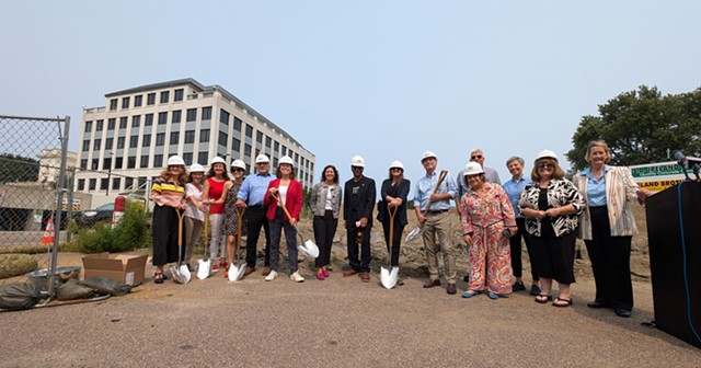 Officials at the groundbreaking for Post Apartments in Burlington