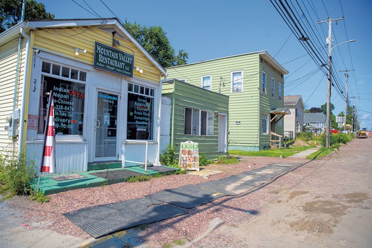 Construction outside Mountain Valley Restaurant on Main Street in Winooski - DARIA BISHOP