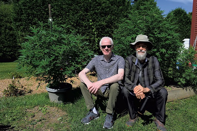 Philip Lamy and Brendan Lalor in Lamy's Castleton backyard - JON OLENDER