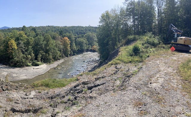 Winooski River as seen from eroded bank at Route 2 in Plainfield - COURTESY OF VTRANS