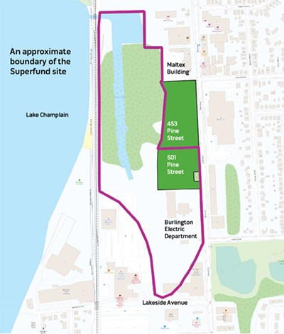 A map of the Superfund site - SEVEN DAYS ©️ SEVEN DAYS