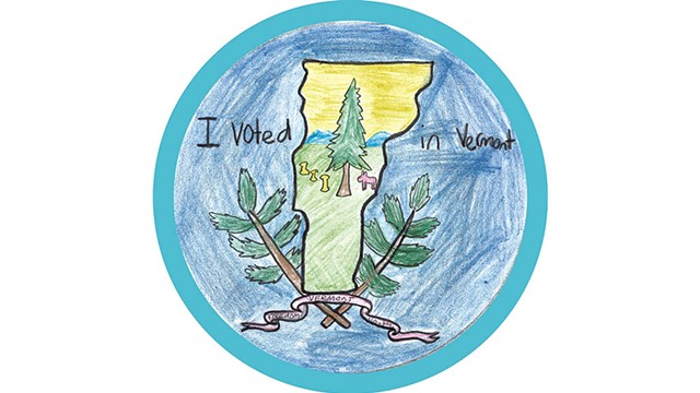 Willa Saunders's "I Voted" sticker - COURTESY