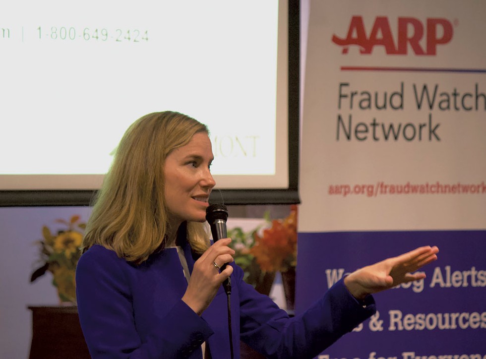 Attorney General Charity Clark at AARP Vermont's Scam Jam at Bugbee Senior Center in White River Junction - DEREK BROUWER ©️ SEVEN DAYS