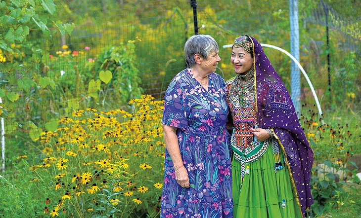 Guilford resident Linda Hay and Sohaila Nabizada, an Afghan refugee - KRISTOPHER RADDER