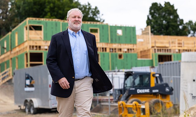 St. Albans City Manager Dominic Cloud at the Fonda property - OWEN LEAVEY