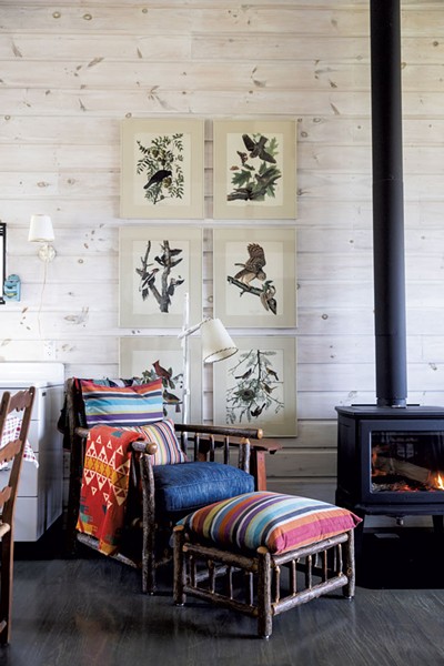 The living room at Paul Hance's summer home in St. Albans - OWEN LEAVEY