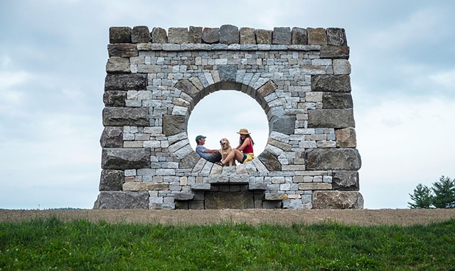 Moon Bridge at Green Mountain Orchards in Putney, with stonework by Jared Flynn - COURTESY