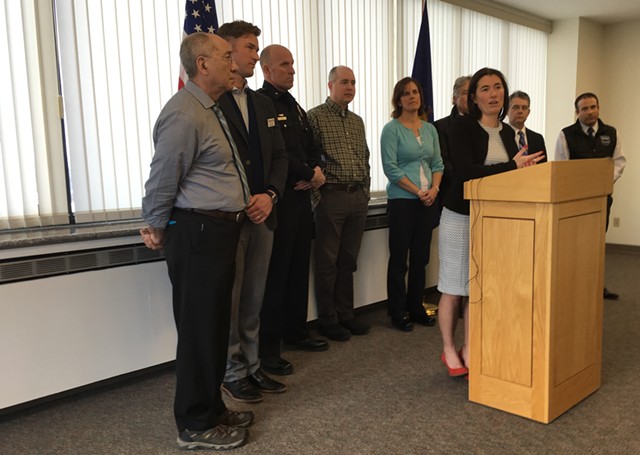 Chittenden County State's Attorney Sarah George at a press conference Wednesday - MARK DAVIS