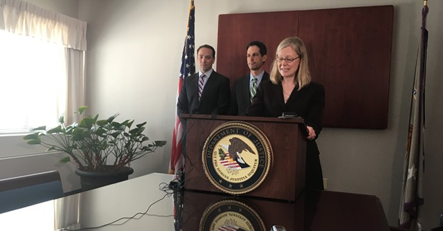 Acting U.S. Attorney Eugenia Cowles announced a settlement with eClinicalWorks during a press conference Wednesday in Burlington. - MARK DAVIS